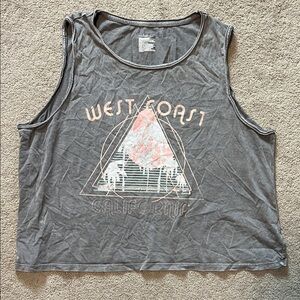 Colsie cropped sleep lounge tank oversized arm holes size large, 2 pack